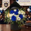Black graduation box with flowers for men