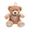 Brown Teddy Bear with Plaid Bow 22cm