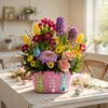 Easter composition with colorful flowers