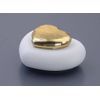 Decorative ceramic white heart candle holder with gold heart-shaped lid