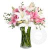 Pink and white lilies bouquet