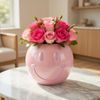 Ceramic smile arrangement in pink shades