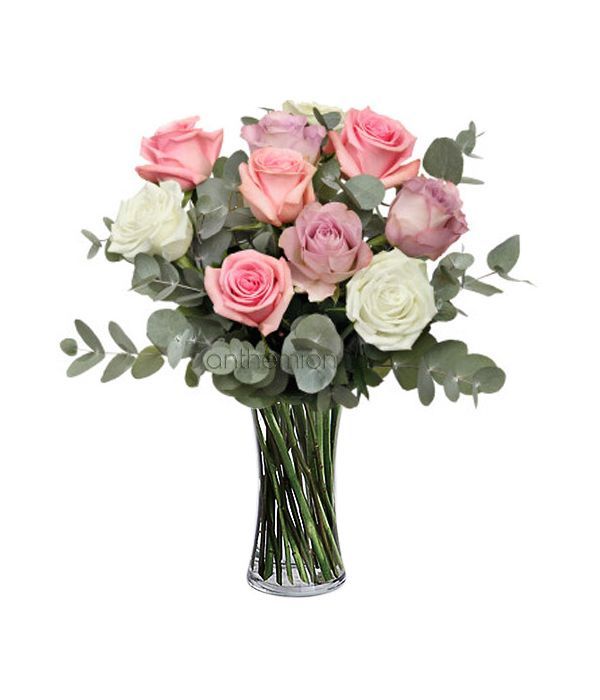 10 Roses in pastel shades