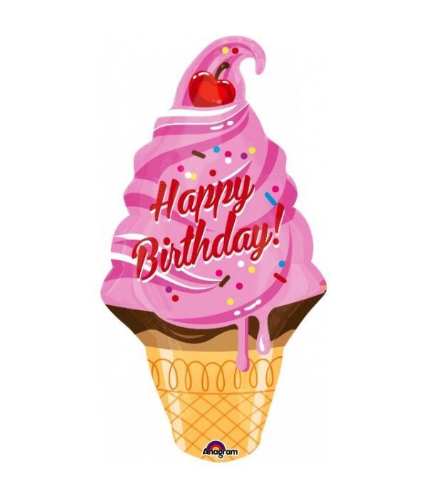 Ice cream "happy birthday" foil Balloon 35 cm