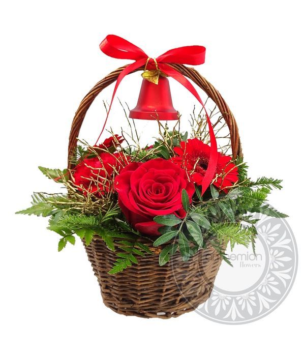 Festive basket of flowers