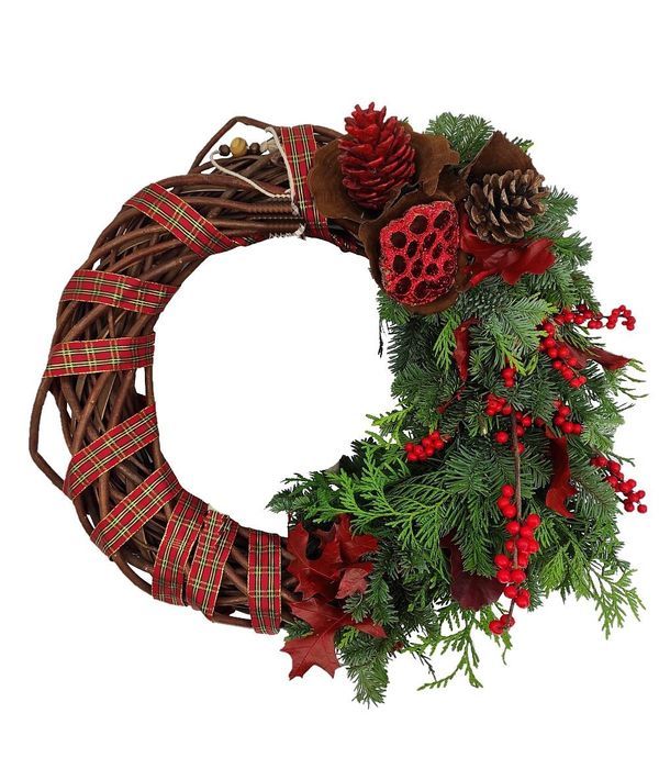 Kρεμαστό στεφάνι σε κόκκινες αποχρώσεις