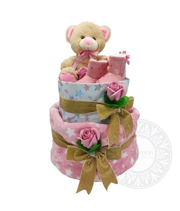 Diaper cake για το αγαπημένο σας νεογέννητο κοριτσάκι