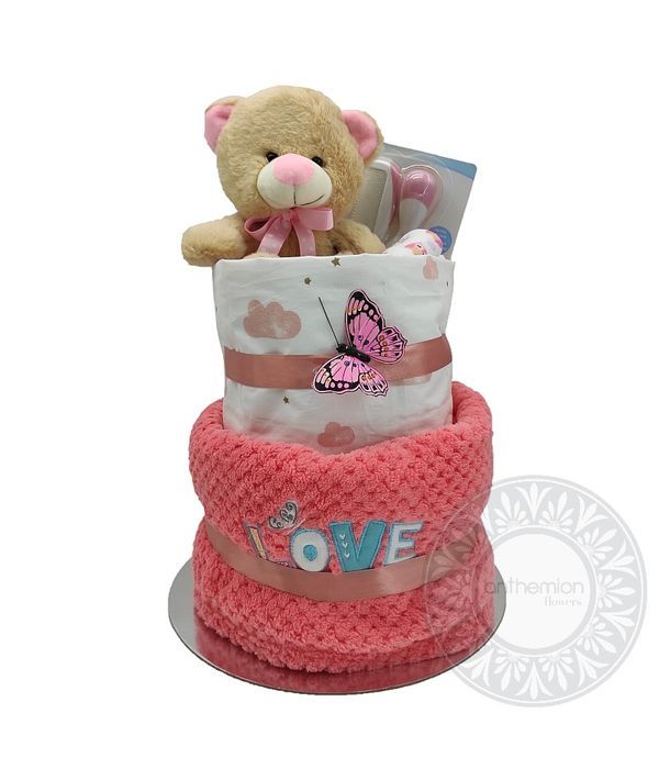 Diapercake for newborn baby girl