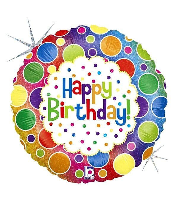 Mπαλόνι foil πολύχρωμο Happy Birthday 20 εκ