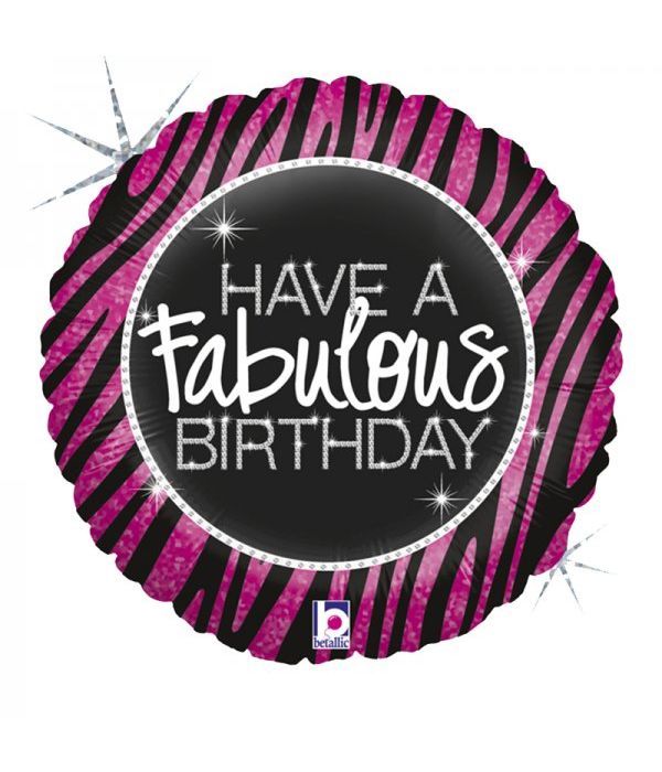 "Have a fabulous birthday" foil balloon 20 cm