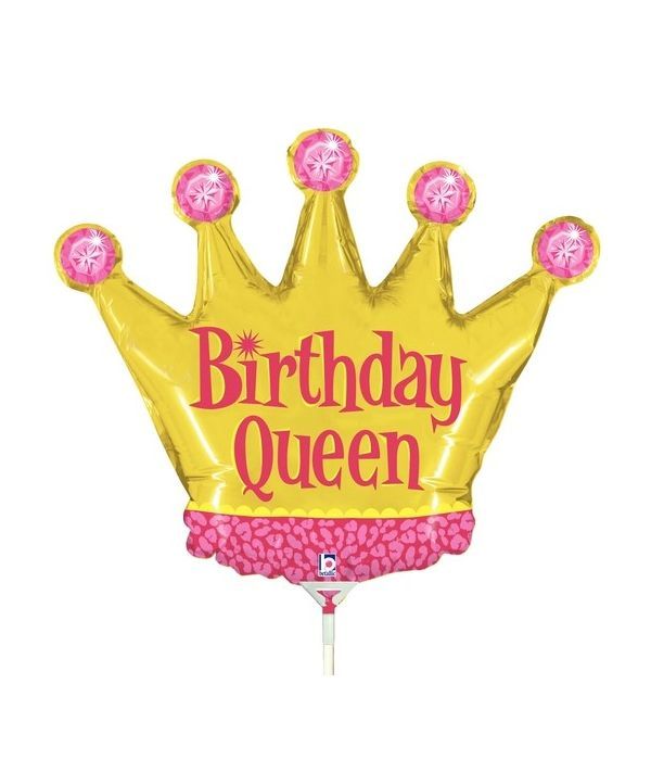 Μπαλόνι foil birthday queen σε στικ