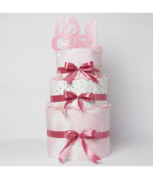 Linen Cakes - Diaper Cake It’s a Girl