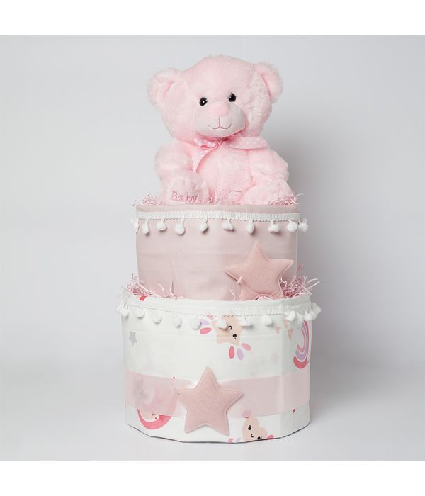 Linen Cakes - Diaper Cake Star Pink 