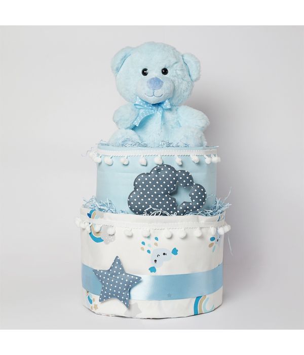 Linen Cakes - Diaper Cake Star Blue