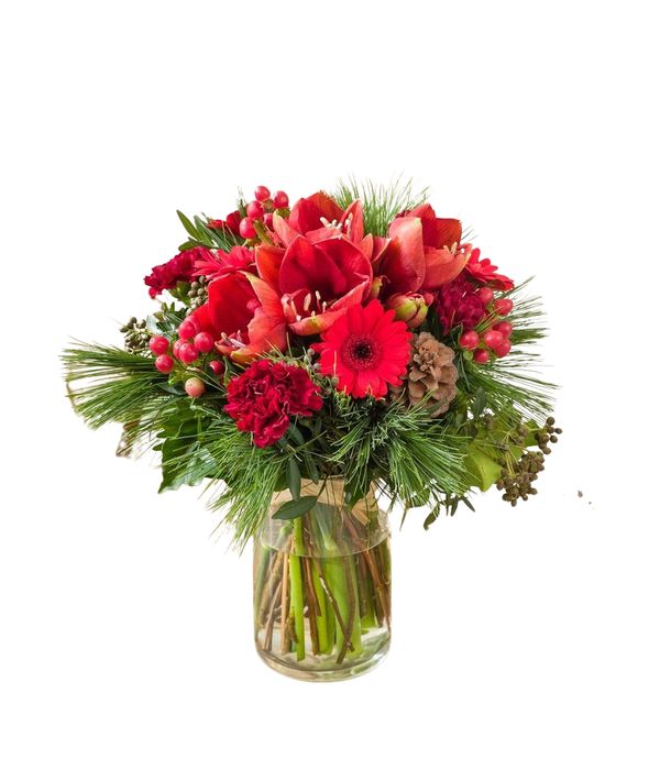 Fireside Bouquet with amaryllis