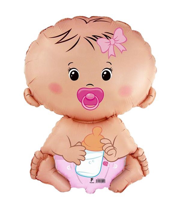 Μπαλόνι foil μωράκι με ροζ ρουχαλάκια 