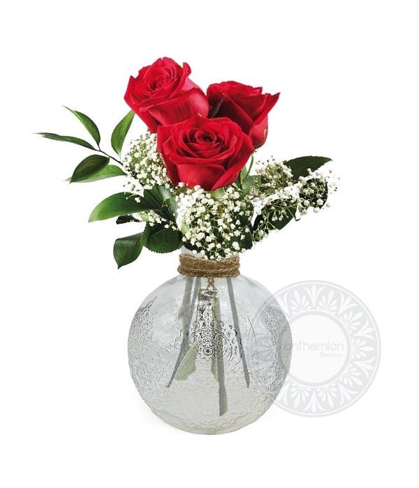 Romantic roses in a vase