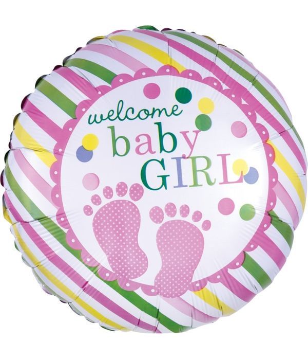 Foil balloon 20cm welcome baby girl