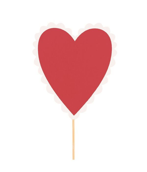 Decorative heart stick with pink border