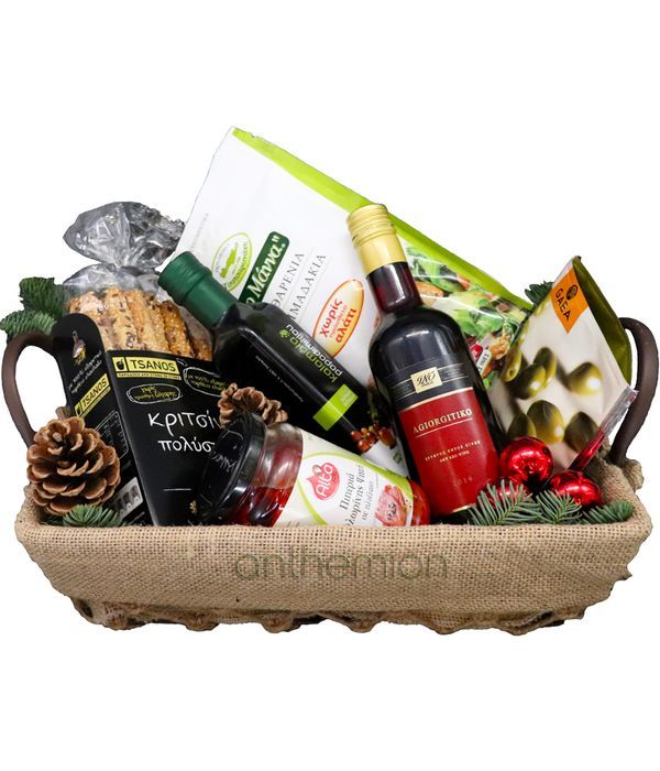 Gourmet basket with red wine 375ml