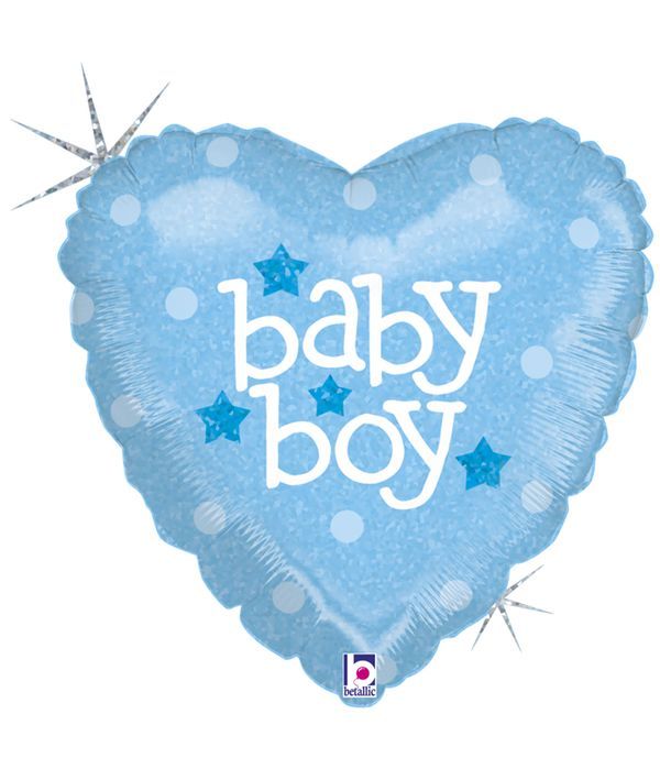 Baby boy heart foil balloon 25 cm