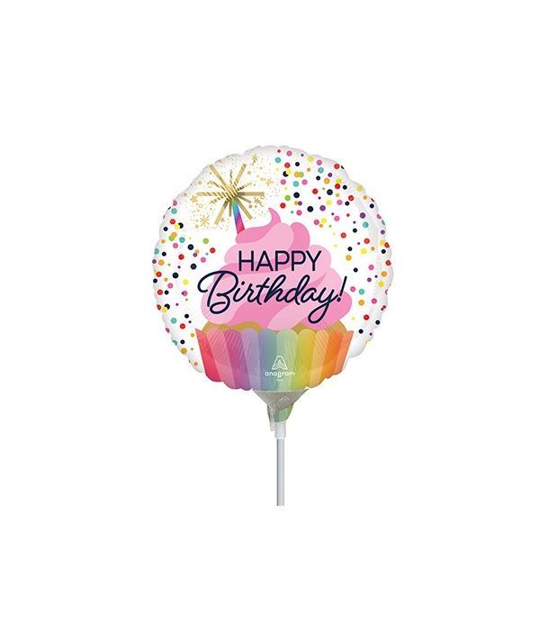 Balloon foil multicolour Happy Birthday 20 cm