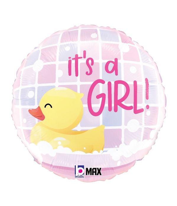 Round pink balloon for baby girl 20cm