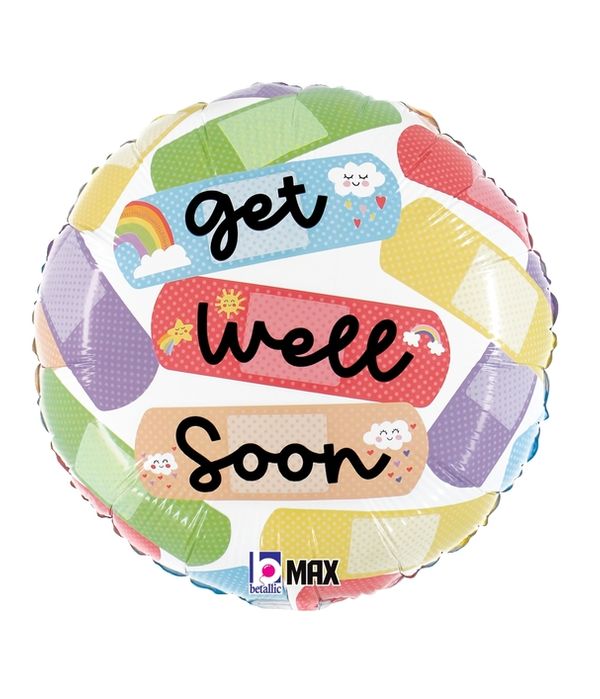 Στρογγυλό μπαλόνι foil "Get Well Soon" 20εκ.