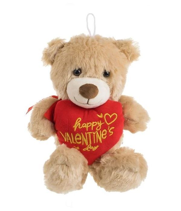 Λούτρινο-Αρκουδάκι-Κόκκινη-Καρδιά-Happy-Valentine's-Day
