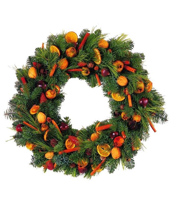 Christmas wreath with nuts