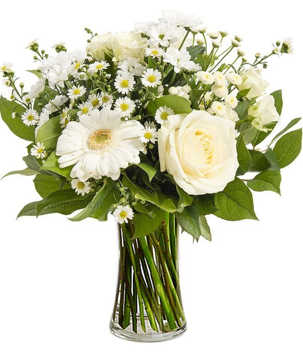 White roses with gerberas