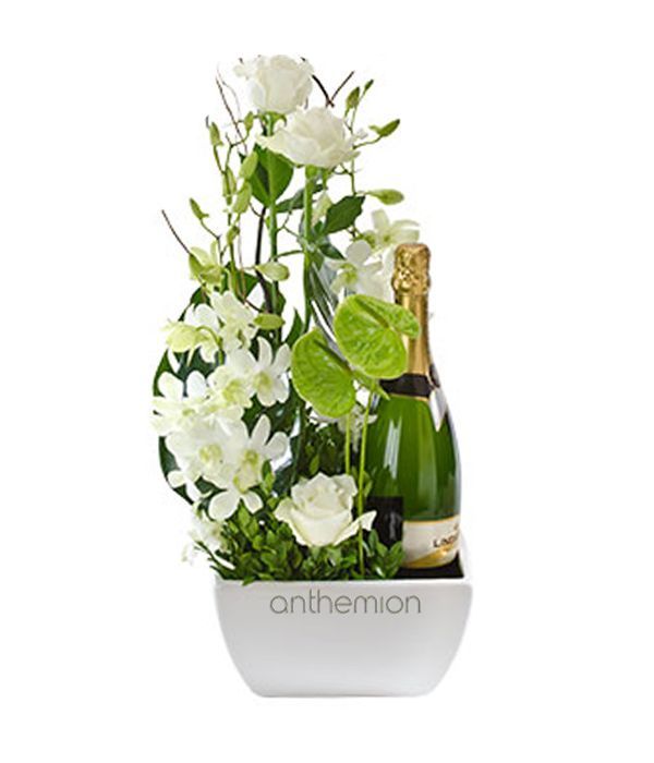 Congratulations with white elegant flowers