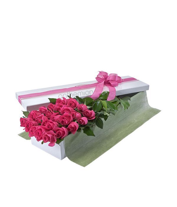 Αιώνια αγάπη, κουτί με 24 ροζ τριαντάφυλλα