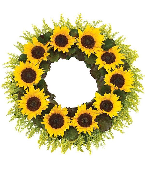 Bright sunflower wreath