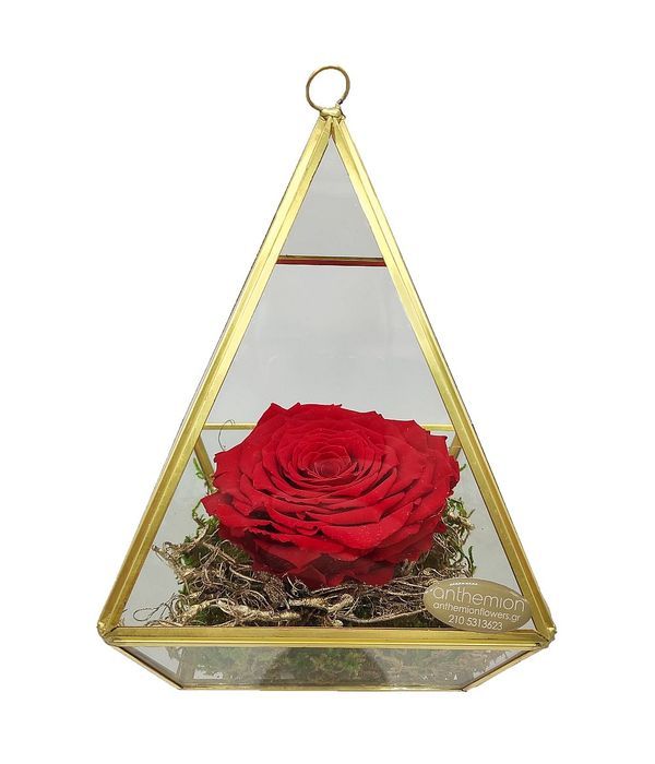 Παντοτινό τριαντάφυλλο σε βάση πυραμίδα (XL μέγεθος)