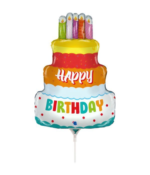 Μπαλόνι foil τούρτα happy birthday 27 εκ