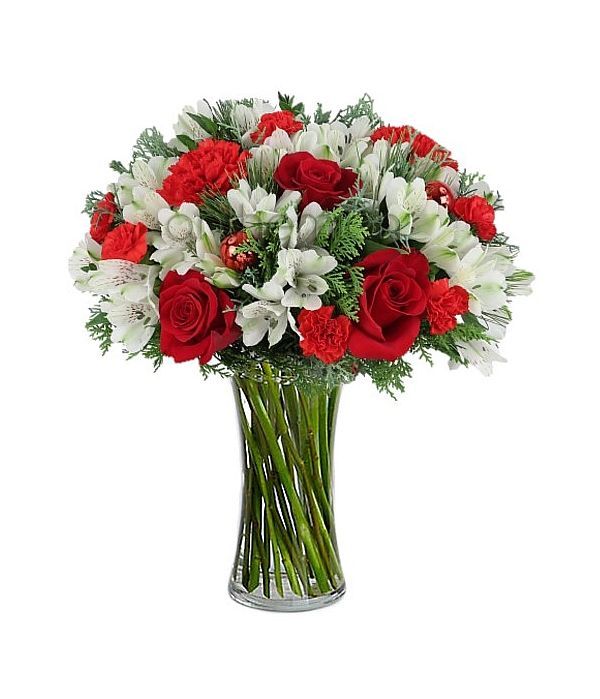 Christmas bouquet in red|white