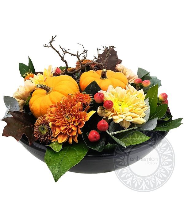 Ceramic base with Autumn mood flowers