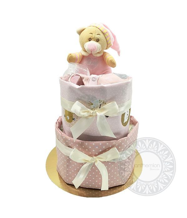 Τούρτα με πάνες σε ροζ