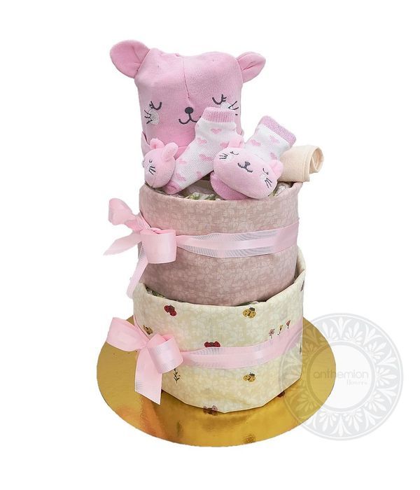 Diaper cake για κοριτσάκι