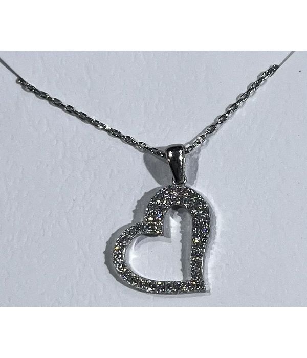 Pendant heart black strass