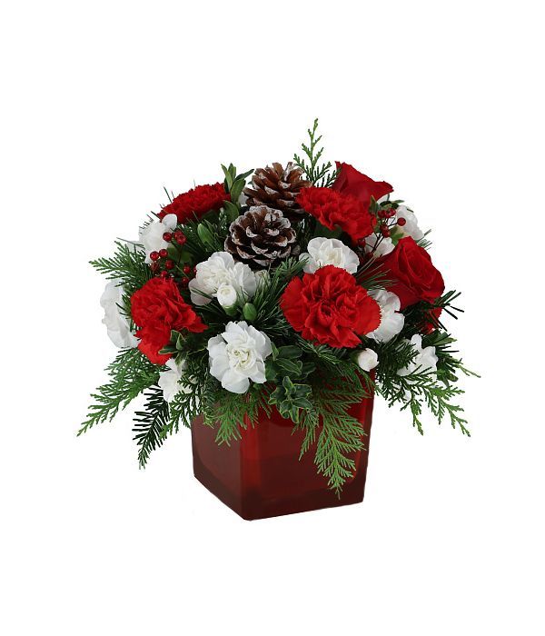 Γιορτινά κόκκινα και λευκά λουλούδια
