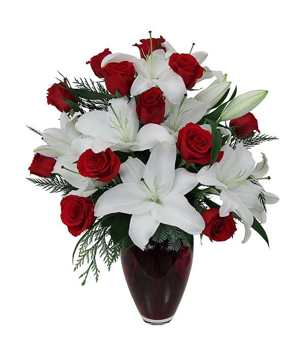 Φρεσκάδα και Ομορφιά με λίλιουμ και τριαντάφυλλα