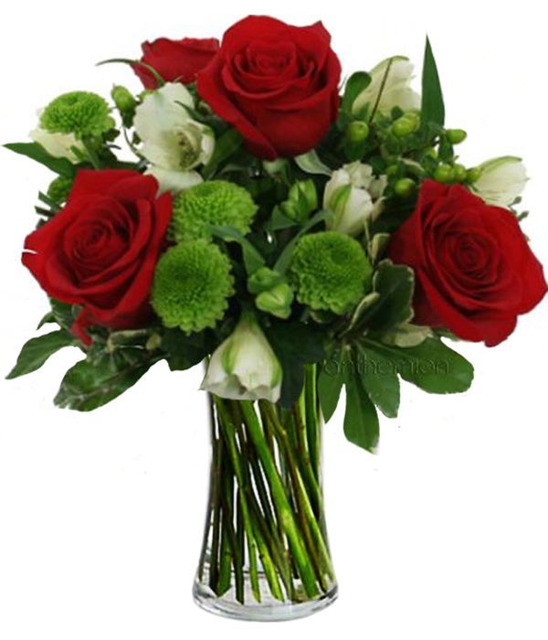 Ρομαντικό Μπουκέτο με αλστρομέριες και τριαντάφυλλα