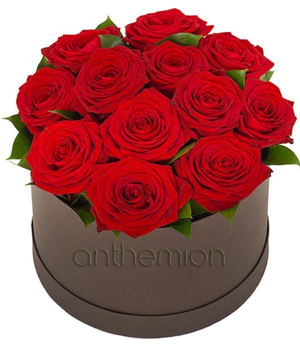 Red roses in box