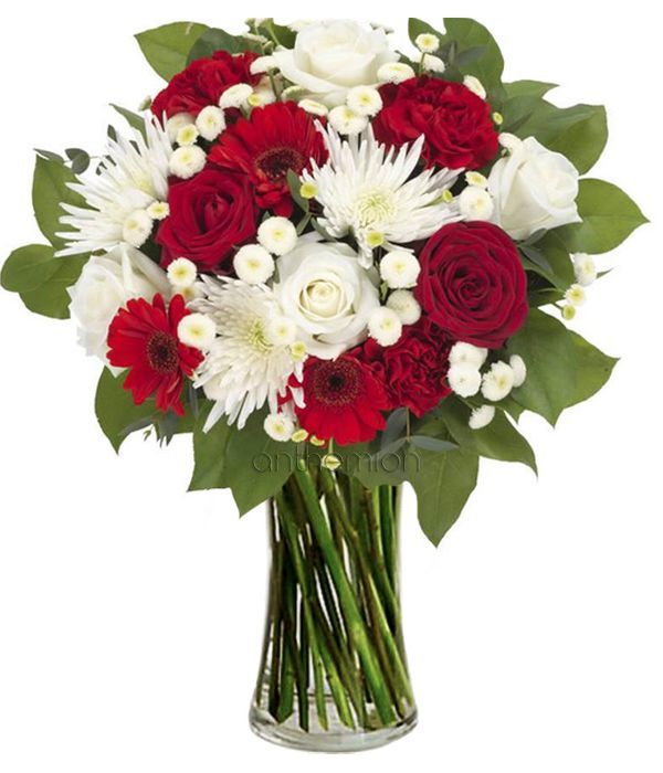 Λευκά και κόκκινα λουλούδια