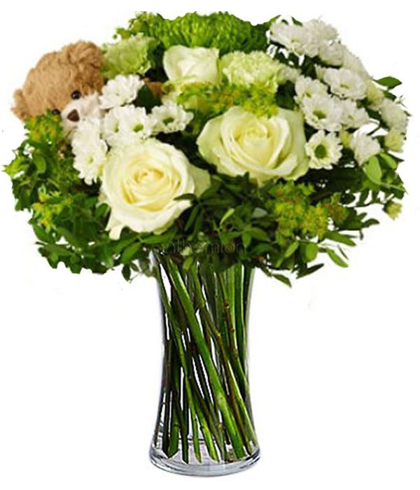 White birth bouquet