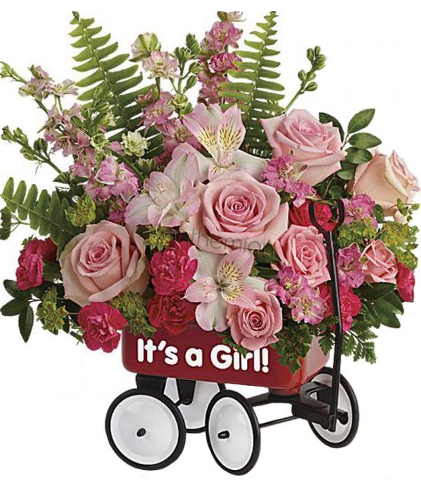 Baby Girl Wagon Bouquet