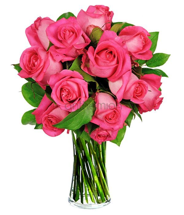 Ρομαντικό Μπουκέτο με 12 ροζ τριαντάφυλλα