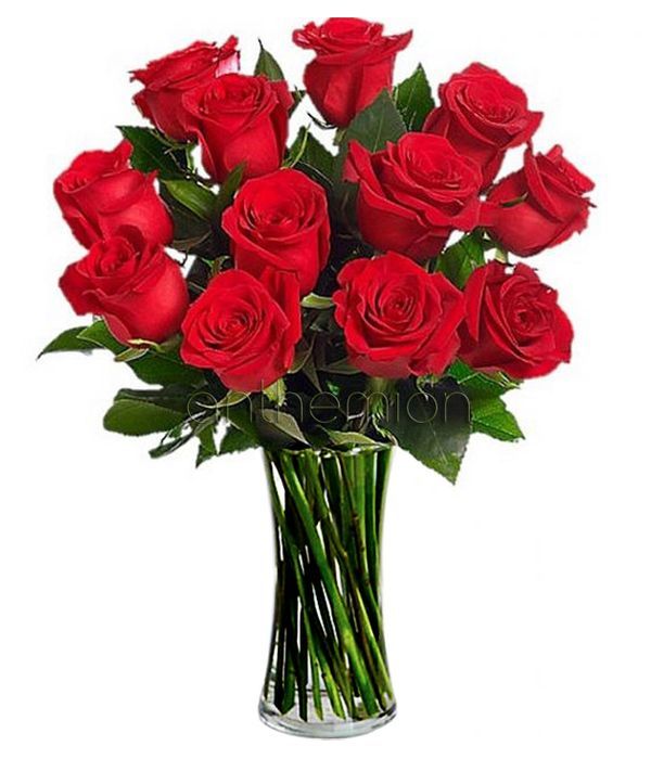 Passionate Love with 12 red roses. VASE IS NOT INCLUDED